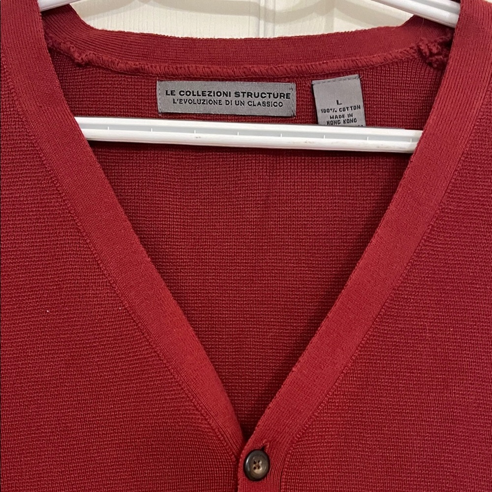 Men's Red Cardigan Sweater